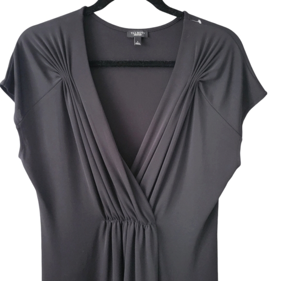 Talbots Classic Black Shortsleeve Knee-length Jersey Stretchy Dress. Size L - Picture 4 of 6